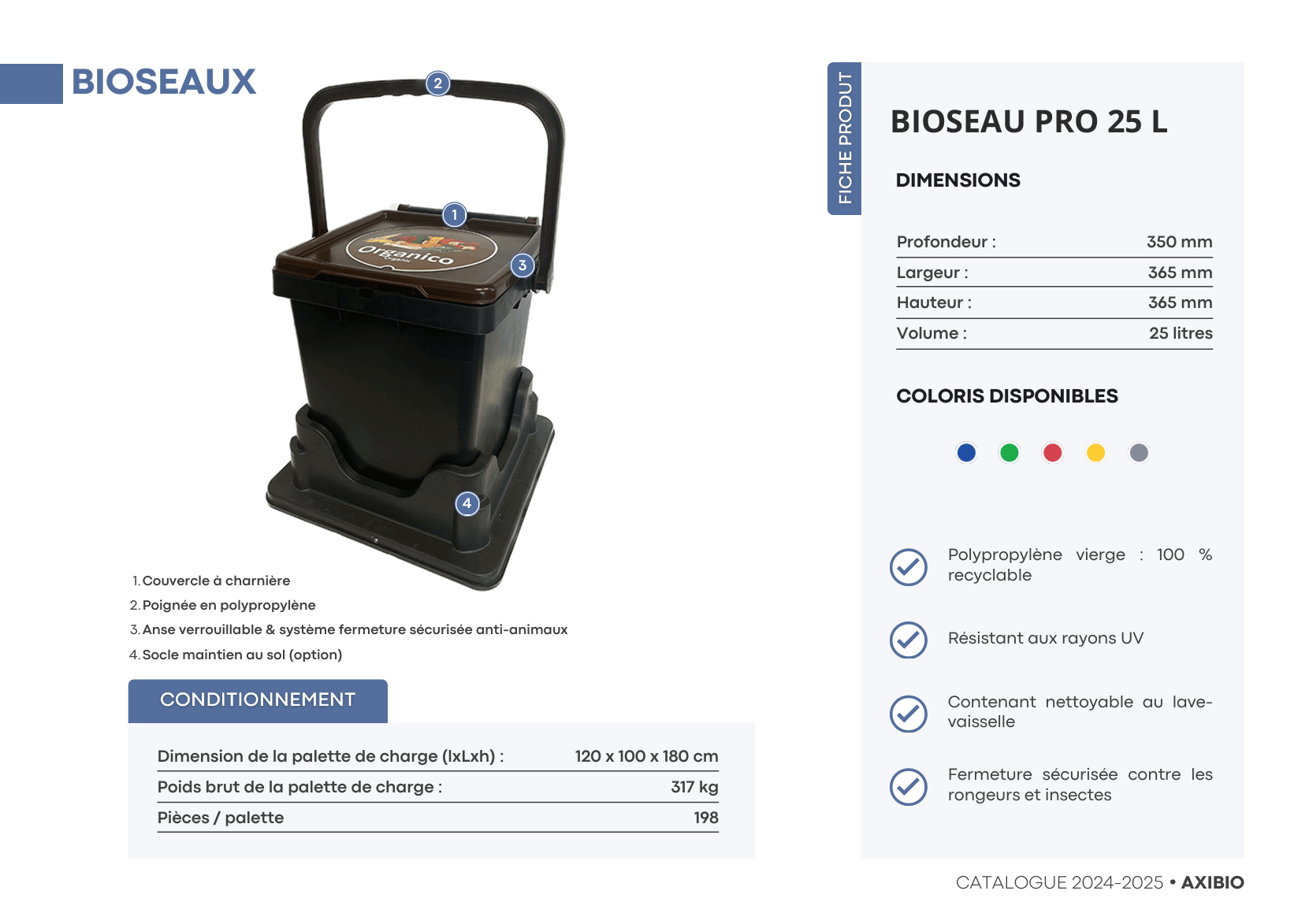 bioseau professionnel 25 L