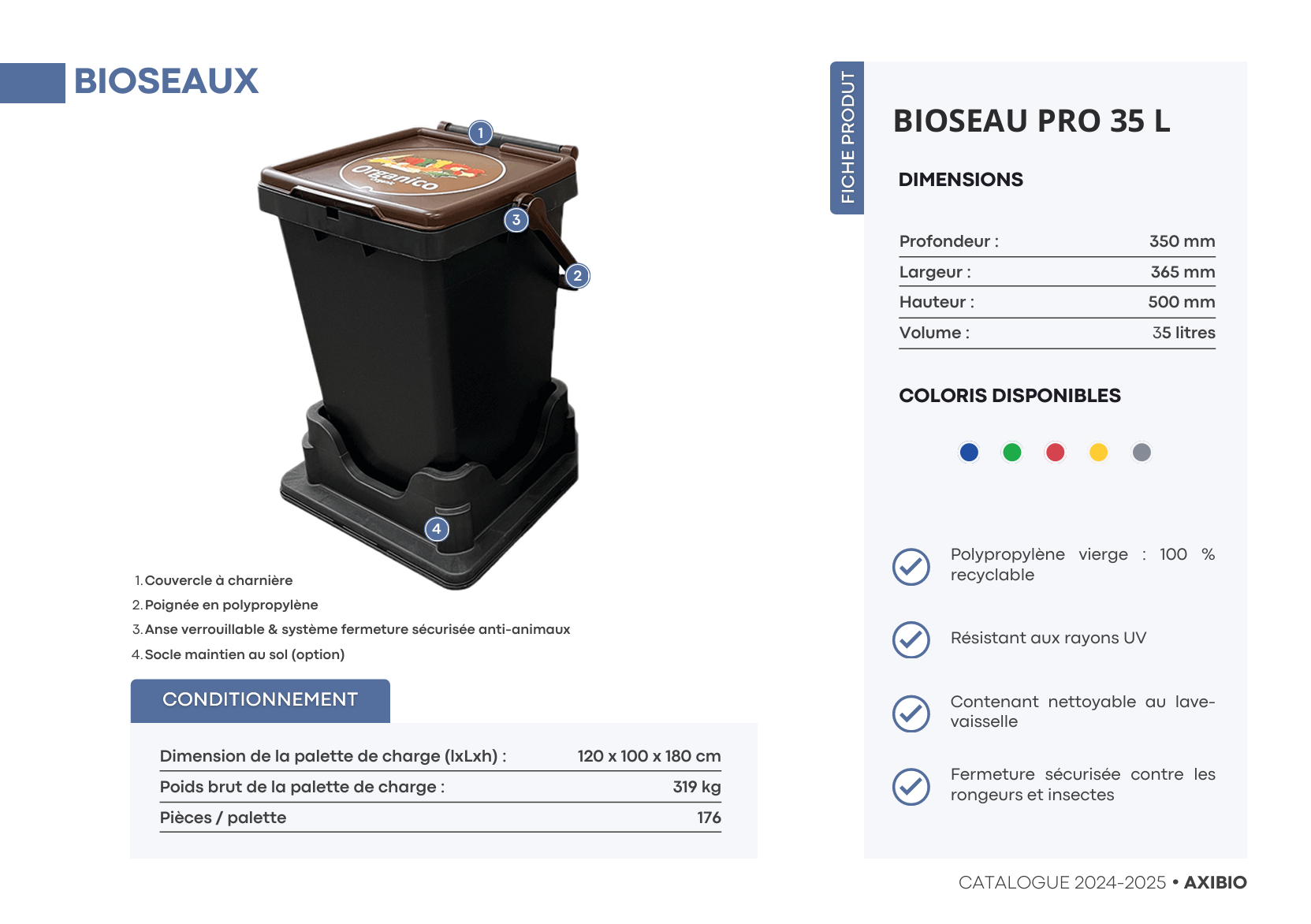 Bioseau professionnel 35 L