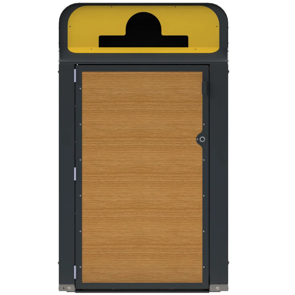 Abri-bac Viabox 240 Mono en bois, vue de face