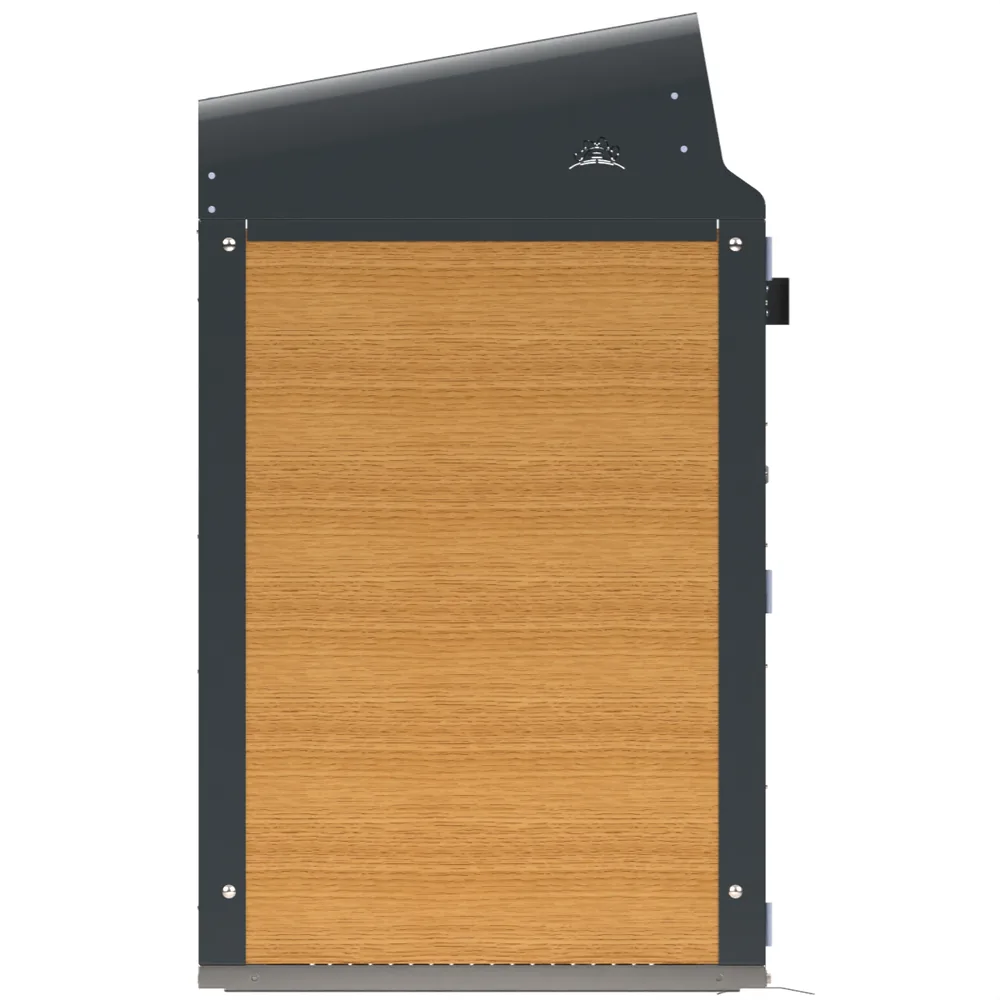 Abri-bac Viabox 240 Mono en bois, vue de côté